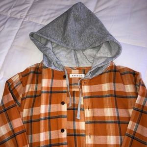 Orange plaid flannel by PacSun